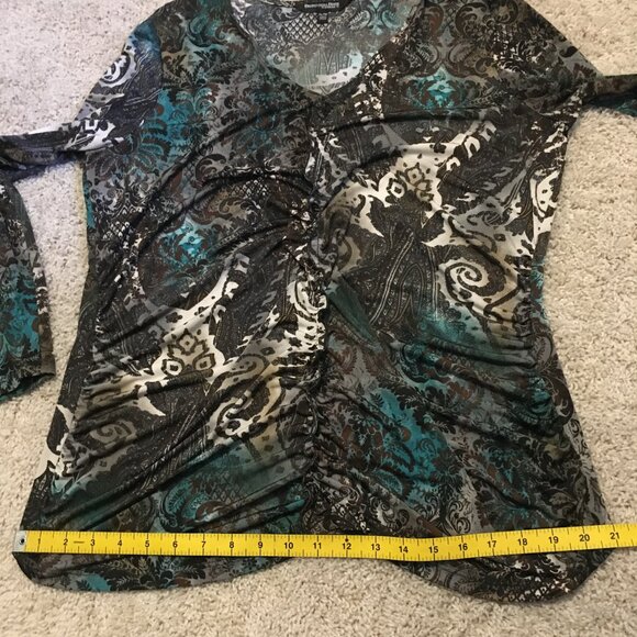 Vintage Canadian Conrad C Paisley Damask Ruffled Top - Picture 14 of 16